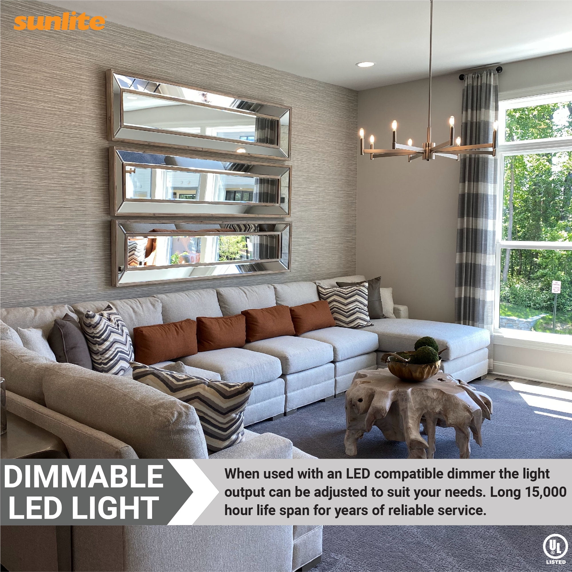 Sunlite LED Filament CA11 Flame Tip Chandelier Light Bulb 4 Watts (40W Equivalent), Candelabra E12 Base, Dimmable, UL Listed, 2700K Warm White, 6 Pack