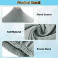 thumbnail image 3 of Stretch Ottoman Cover Rectangular Square Ottoman Slipcover with Elastic for Foot Stool Living Room Bedroom Fit Length 50-76cm / 19.69"-29.92", S-Large, Light Gray, 3 of 6