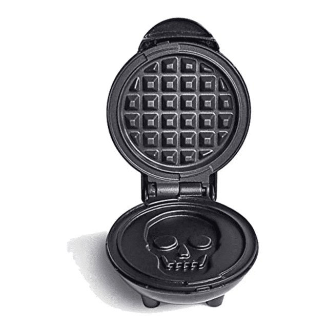 Mini Waflera Eléctrica Con Revestimiento Antiadherente,cráneo Negra