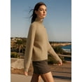 thumbnail image 5 of PAOLA RIBONI Stylish High Polo Neck Pullover with Gold Buttons in Light Beige Medium Relaxed Fit Sweater Crafted for Ultimate Comfort and Versatility, 5 of 9