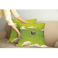 thumbnail image 2 of Ambesonne Nature Throw Pillow Cover 2 Pack, Black Sheep White Goats, 16", Fern Green Cream, 2 of 5