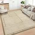 thumbnail image 4 of Memoryfield 10' x 13' Modern Geometric Area Rug, Low Pile Washable Non-Shedding Soft Rug, for Living Room Bedroom, Beige, 4 of 11
