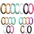 thumbnail image 2 of Bangcool 7PCS Silicone Ring Fashion Shimmering Powder Wedding Ring Couple Ring, 2 of 10