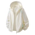thumbnail image 2 of Mens Color-Blocked Hooded Jacket Windproof Drawstring Zipper Pockets Lightweight Outerwear for Travel Jogging Cycling Daily Casual Jackets Size 2XL, 2 of 4