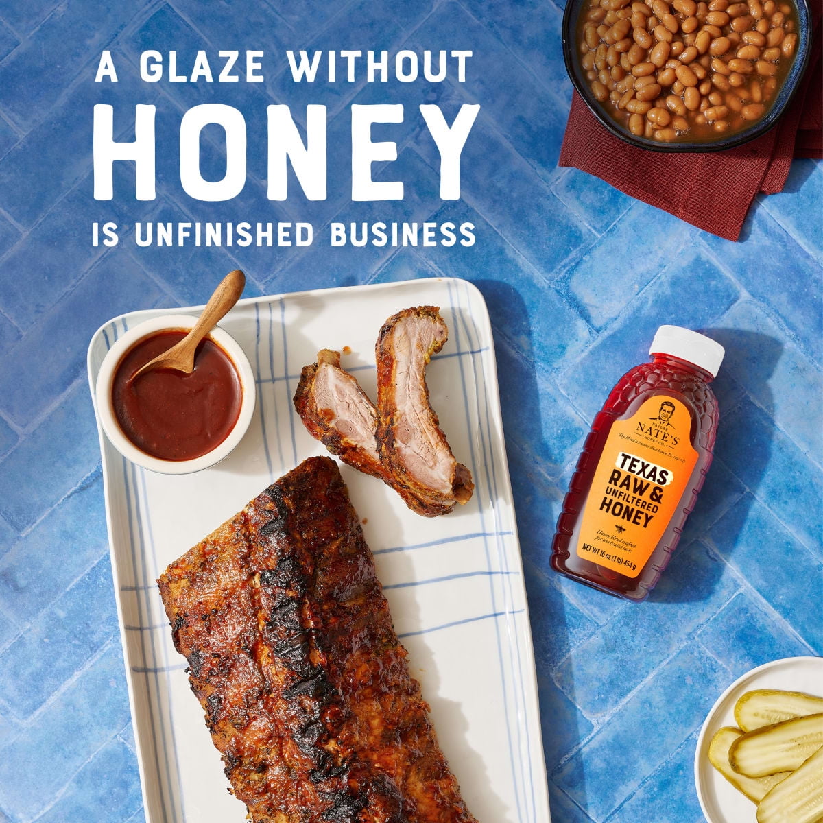 Nate's Texas Honey: 100% Pure, Raw and Unfiltered Honey - 16 fl oz Bottle