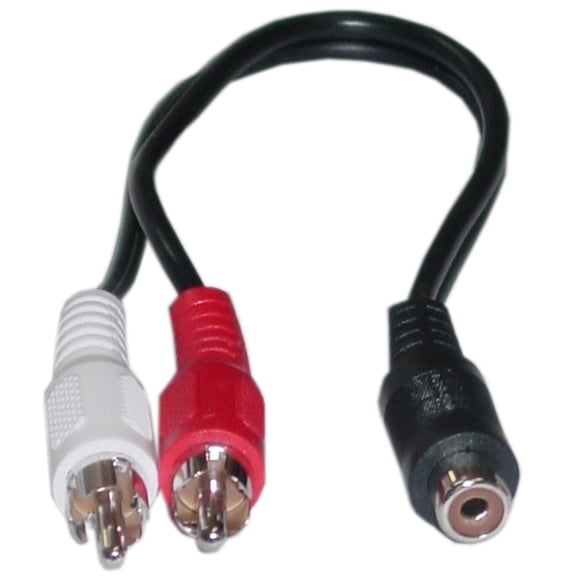 Cable Wholesale 30R1-03260 6 in. RCA Female to Dual RCA Male Splitter & Adapter