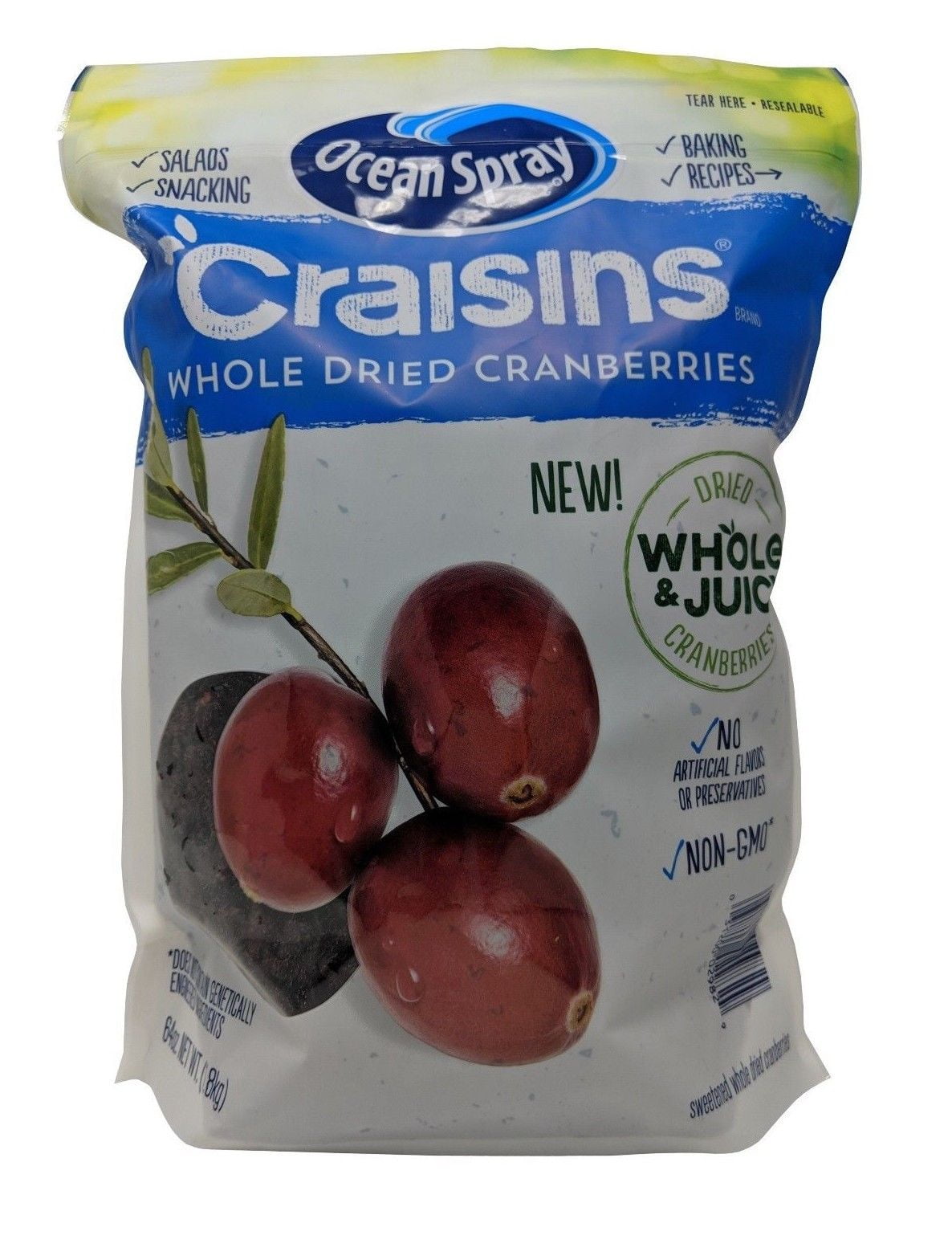 Ocean Spray Craisins Whole Dried Cranberries 64 oz