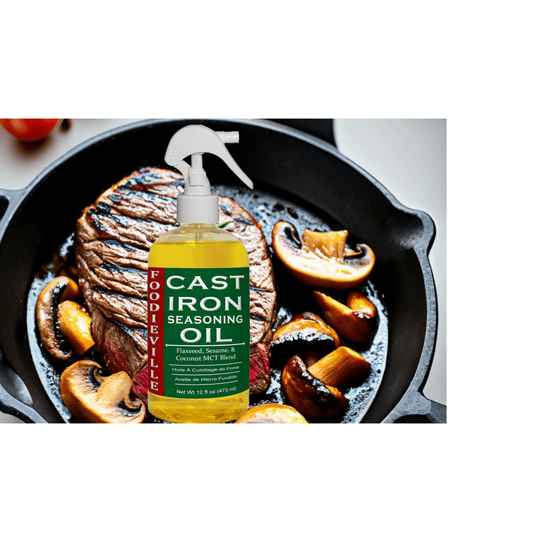 Walrus Oil - Cast Iron Oil, for Restoring, Seasoning, and Maintaining Cast Iron Cookware 100% Vegan, 8 oz Bottle