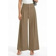 thumbnail image 6 of PRETTYGARDEN Womens Spring Wide Leg Palazzo Pants Trendy Loose Button High Waist Pleated Work Business Casual Trousers, 6 of 7