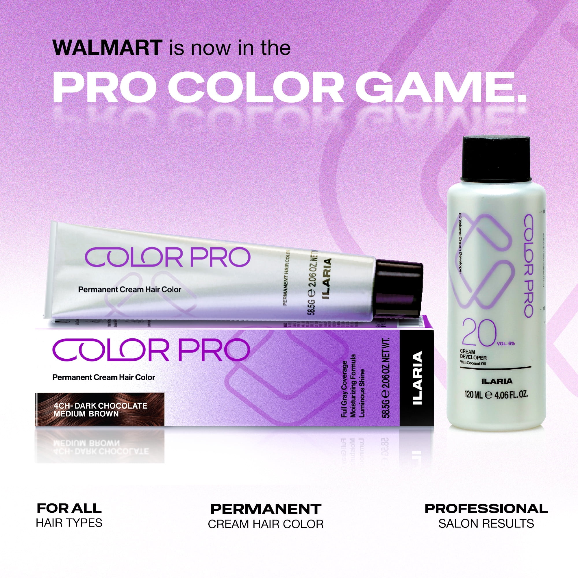 Ilaria COLORPRO Permanent Hair Color 4CH- Dark Chocolate Medium Brown 2 oz