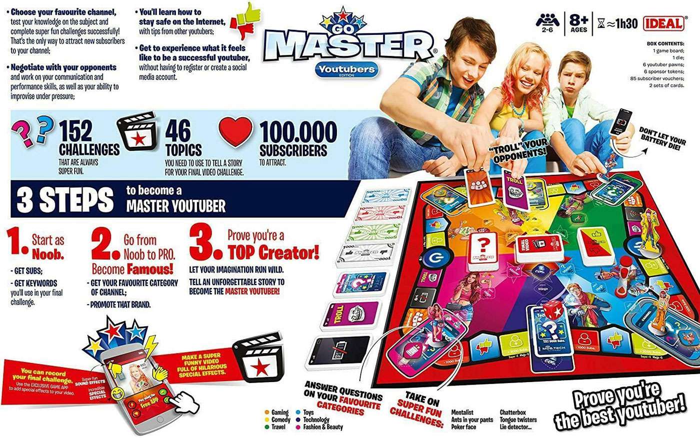 Go Master rs Edition Board Game Become a Social Influencer 2 Players