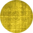 thumbnail image 1 of Ahgly Company Machine Washable Indoor Round Persian Yellow Traditional Area Rugs, 6' Round, 1 of 4