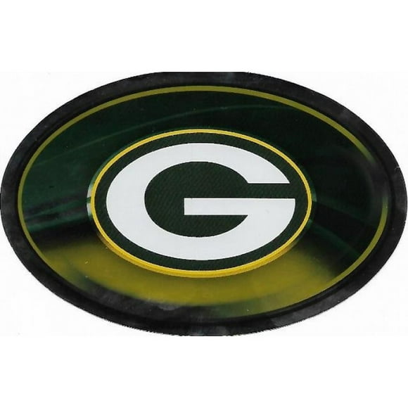 Green Bay Packers Chrome Die Cut Ovale Decal