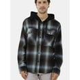 thumbnail image 3 of No Boundaries Men's & Big Men's Hooded Long Sleeve Flannel Shirt, Sizes XS-5XL, 3 of 5