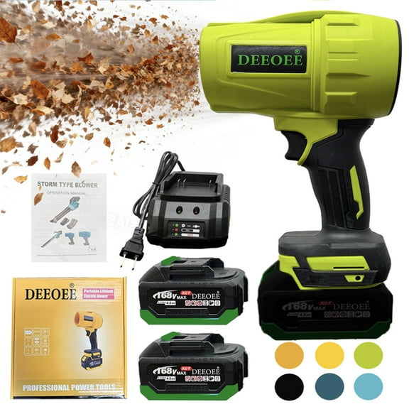 DEEOEEPortable Dust Cleaner, Leaf Blower Cordless, Handheld Blower, Hand Blowers for Lawn Care, Patio Cleaning, Leaves and Dust Blowing,  Battery and Charger Included