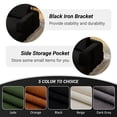 thumbnail image 3 of Convertible Sleeper Sofa Bed with Cylindrical Pillow Corduroy Folding Mattress Couch Fixed-Shape Steel Frame 2-in-1 for Living Room Bedroom Lounge Studio Comfortable Space-Saving Easy to Fold, Black, 3 of 9