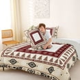 thumbnail image 4 of jejeloiu Cabin Snowflake Full Size Comforter Sets,Lodge Pattern Bedding Comforter Set For Boys,Beige Red,Light Gray Reversible,3 Pieces,1 Comforter and 2 Pillowcases, 4 of 7