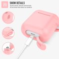 thumbnail image 3 of Coffea Protective Silicone Case with Keychain for AirPods 1 & 2 (Front LED Not Visible) (Pink), 3 of 7