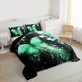 thumbnail image 3 of Castle Fairy Gradient Butterfly 3 Pieces Queen Comforter Set for Adults Female Men,Black Green Ultra Soft Bedding Sets,Chic Floral Flowers Bedding Comforter Set Breathable,Ultra Soft Home Decor, 3 of 8