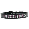 thumbnail image 4 of Dog, Puppy  Pet Fashion Collar, "Two Row Pearl And Pink Crystal Rimsets", 4 of 5