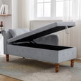 thumbnail image 5 of Upholstered Rolled Arm Chase Lounge with Nailhead Trim, Storage Chaise Lounge, Recliner Lounge Chair for Living Room Bedroom, 5 of 7
