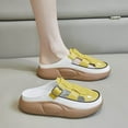 thumbnail image 6 of 2025 Sandals for Women Clearance, Xunlbb Muffin Thick Bottom Middle Heel Half Slippers, Summer Outdoor Women's Sandals, Shoes Sandals(Yellow,Size:38), 6 of 6