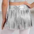 thumbnail image 7 of iiniim Girls Metallic Tassels Latin Dance Shorts Jazz Cha-cha Disco Party Performance Dancewear Silver 8, 7 of 7