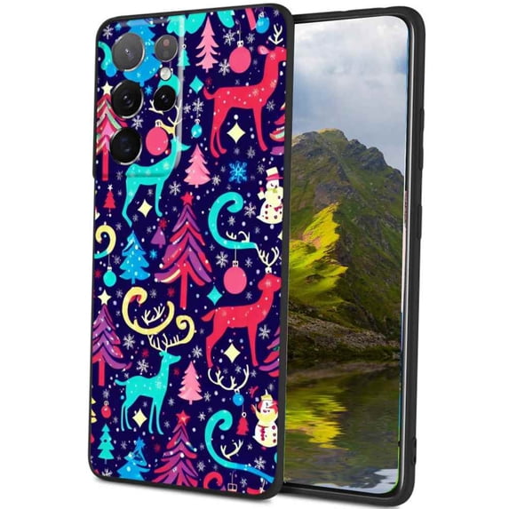 Christmas-Snow-69 Phone Case, Degined for Samsung Galaxy S23 Ultra Case Men Women, Flexible Silicone Shockproof Case for Samsung Galaxy S23 Ultra