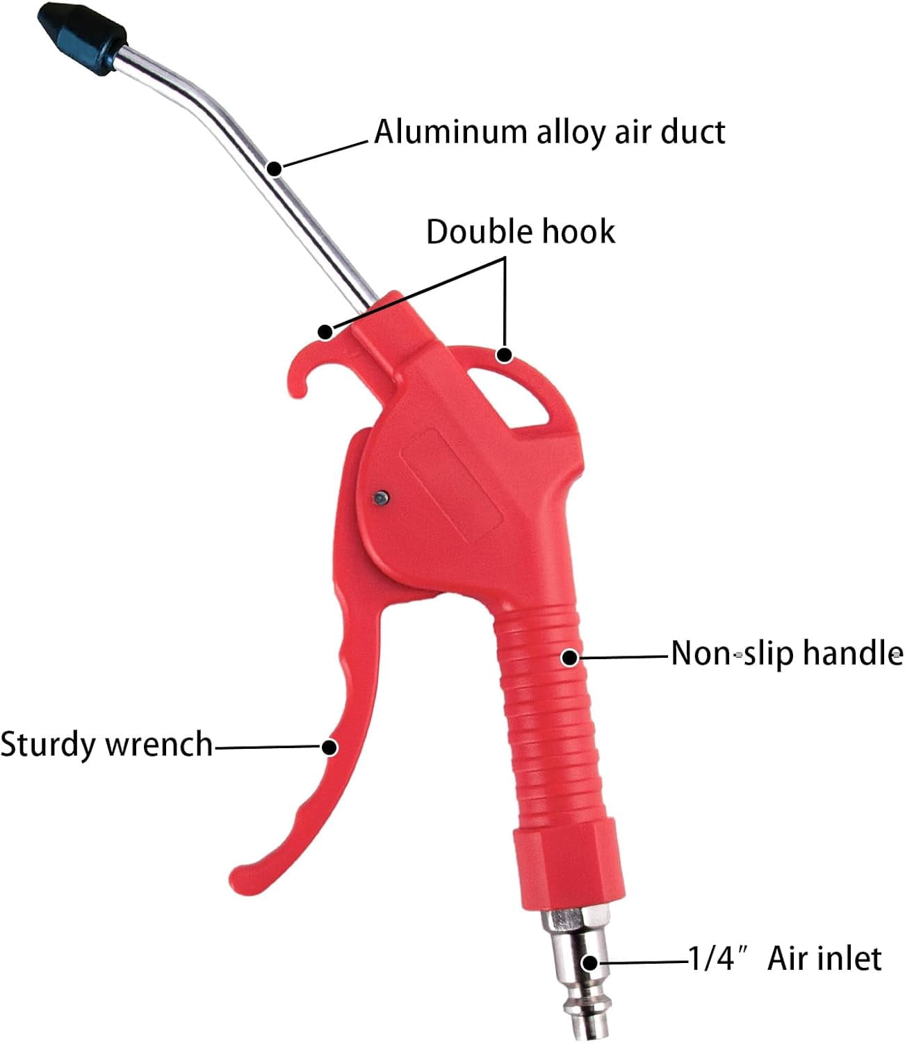 MKEUDQ-Air Blow Gun, 4" Air Nozzle Blow Gun, Air Compressor Accessories and Dust Removal Cleaning Tool（1 Pack）