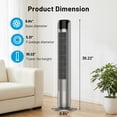 thumbnail image 3 of Ethovia 35-Inch Oscillating Tower Fan – 5-Speed, 4-Mode with 12-Hour Timer, Child Lock & Portable Design for Kitchen,Bedroom, Home Office, Metallic Gray, 3 of 6