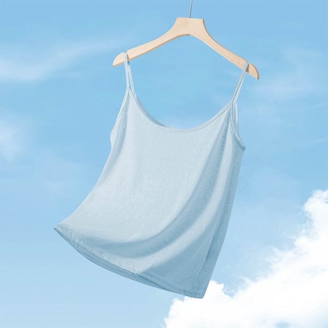 Wzzjkit Débardeurs pour Femmes Mode Décontractée Ample et Confortable Couleur Unie Sans Manches Col Rond Camisoles