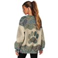 thumbnail image 2 of Yuyamidu Womens Paw Print Hoodies Crewneck Sweaters Comfy Winter Wear, Size L, 2 of 7