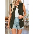 thumbnail image 3 of Women'S 2025 Summer Sweater Vest Sleeveless Knit Cardigan Button Down Tank Tops  Green L, 3 of 7