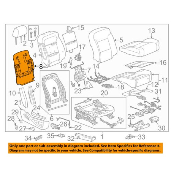 GM OEM Passenger Seat-Seat Back Panel 23365184