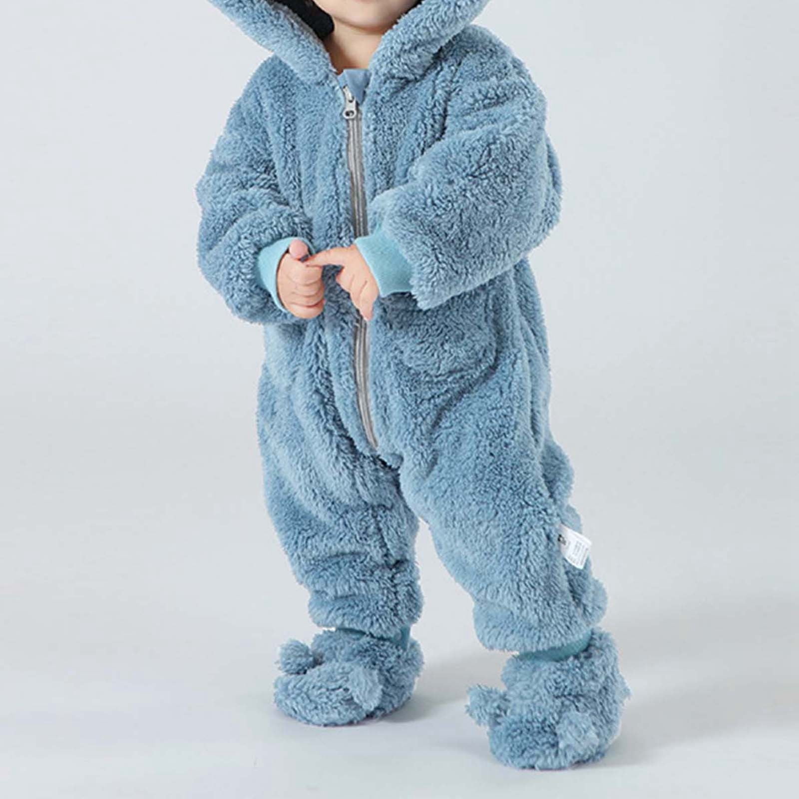 Huowey Toddler Baby Girls Long Sleeve Hooded Jumpsuit Romper Outfits Winter Warm Onesie Leisure Dailywear, 2-3 Years