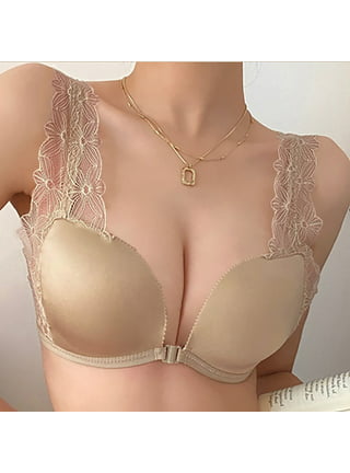 Cup Bra Women's Plus Intimate Apparel Ladies Big Size 3/4 Cup Lace Push Up  Bra Lace Large Cup Deep V Women's Bras Underwear-Beige_80C at  Women's  Clothing store