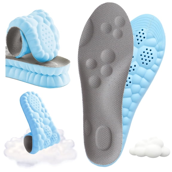 Insoles For Women Man, Memory Foam Super Soft, Relieve Foot Pain, Day-Long Comfort, Anti-Fatigue & Shock Absorption