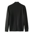thumbnail image 4 of Lovzfmll Men's Color Block Knit Jacket Stand Collar Zip Up Sweater Style Black, M, 4 of 9
