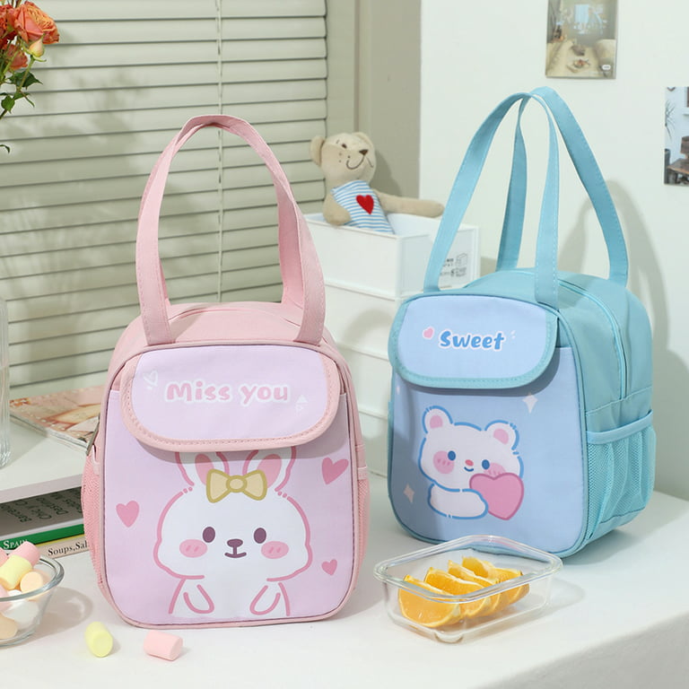 QsirBC Cute Paws Clear Lunch Bag - 9.4×6.3×8.6 Transparent Lunch Tote with  Adjustable Shoulder Strap Ultra-Thick PVC Clear Lunch Box with Name Tag for