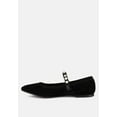 thumbnail image 4 of ASSISI Black Fine Suede Mary Jane Ballet Flats, 4 of 6