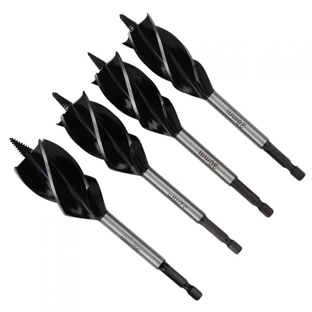 Bits de Tarière, Ensemble de 4 Pcs de Forage à Bois, Perceuse de Tarière, Perceuse de Précision