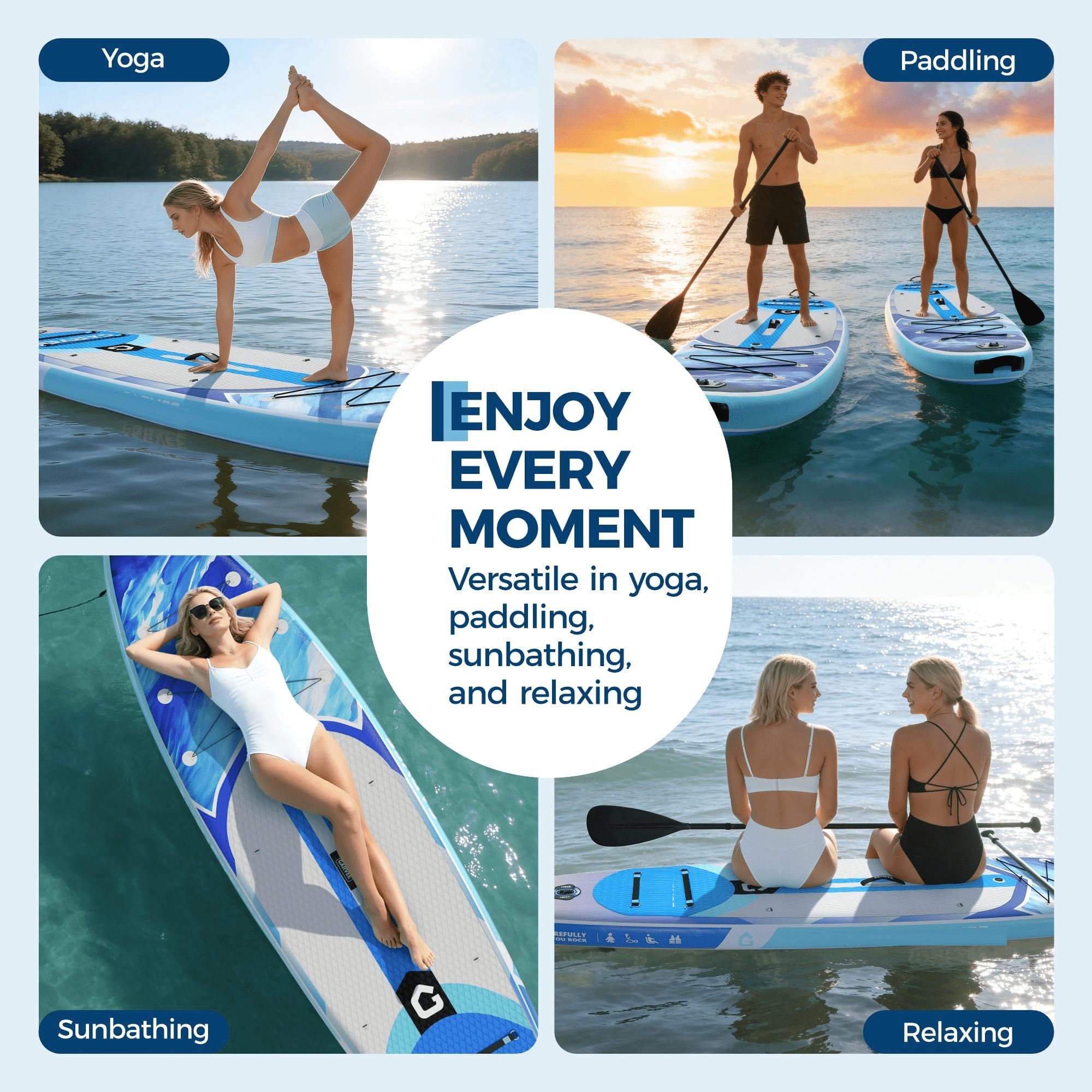 Inflatable Stand Up Paddle Board with Premium SUP Accessories ,11 Inch Inflatable Ultra-Light Paddle Board with Wide Stable Structure  for Adults & Youth of All Skill Levels,450LB Capacity