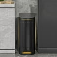 thumbnail image 4 of Trash Can with Lid  2.6 gal, Small Stainless Steel Step Garbage Can with Inner Wastebasket for Bathroom, Kitchen ( Black ), 4 of 5