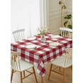 thumbnail image 2 of Farmhouse Buffalo Plaid Rectangle Tablecloth, Red White Checkered Waterproof & StainResistant Tablecloth, Washable Oil-proof Table Cover for Dining/Party/Wedding/Camping/Buffet 60x102 In, 2 of 9