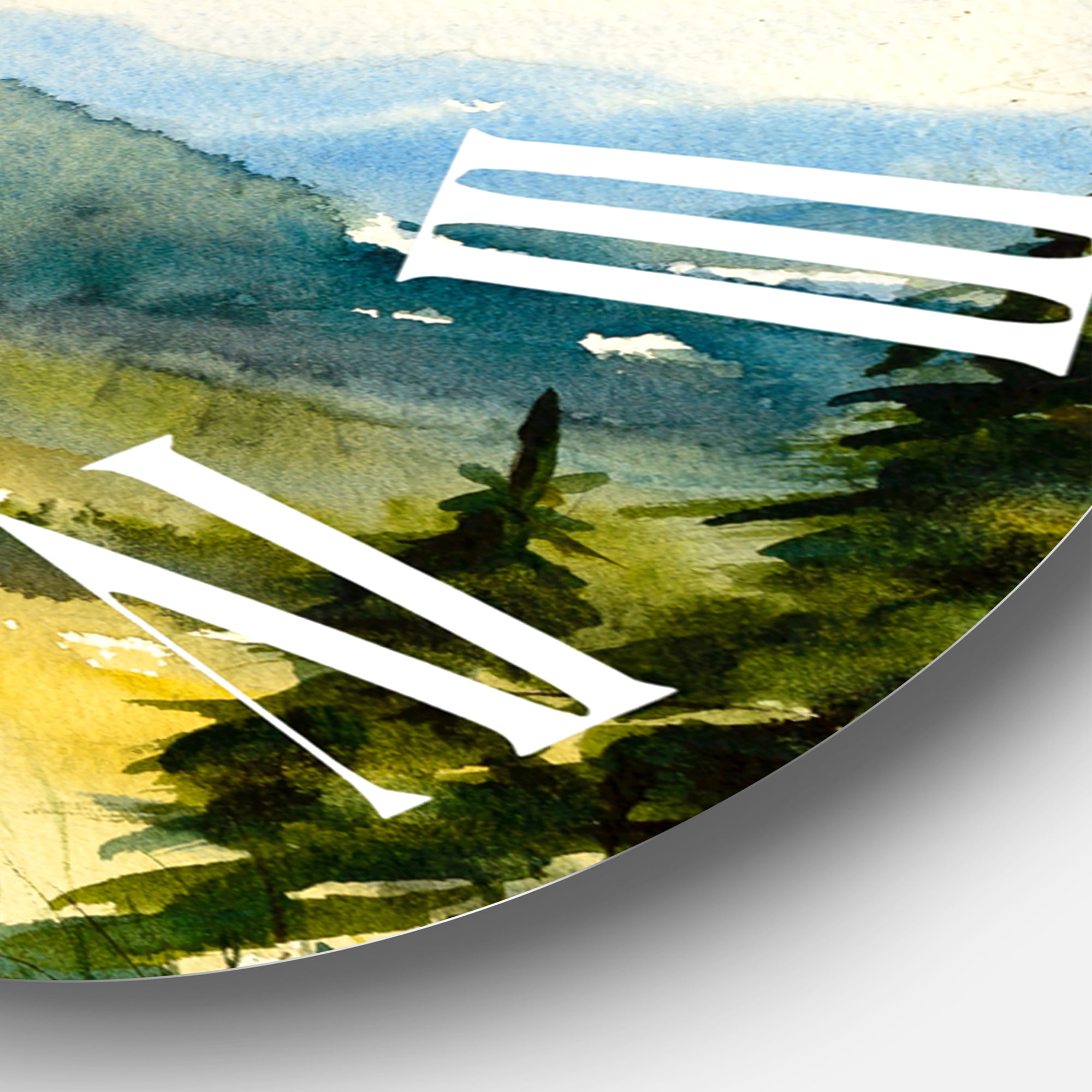 Designart 'Peaceful Landscape With Old Cottage At Summer' Traditional Wall Clock