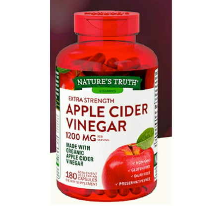 Organic Apple Cider Vinegar Extra Strength Quick Release 1200 MG Gluten Free,, Non -GMO, - 180 Vegetarian (What's The Best Apple Cider Vinegar)