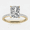Yellow, variant on Emerald Cut Engagement Ring 2.67 Carat Moissanite 18K White Gold Plated Silver Prong Setting Solitaire Promise Ring for Women