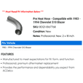 thumbnail image 2 of Pre Heat Hose - Compatible with 1983 - 1994 Chevy S10 Blazer 1984 1985 1986 1987 1988 1989 1990 1991 1992 1993, 2 of 2