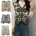 thumbnail image 2 of JUNTEX Women Vintage Hollow Out Crochet Crop Vest Embroidery Floral Sleeveless Jacket, 2 of 19
