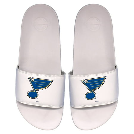 

Men s ISlide White St. Louis Blues Primary Logo Motto Slide Sandals